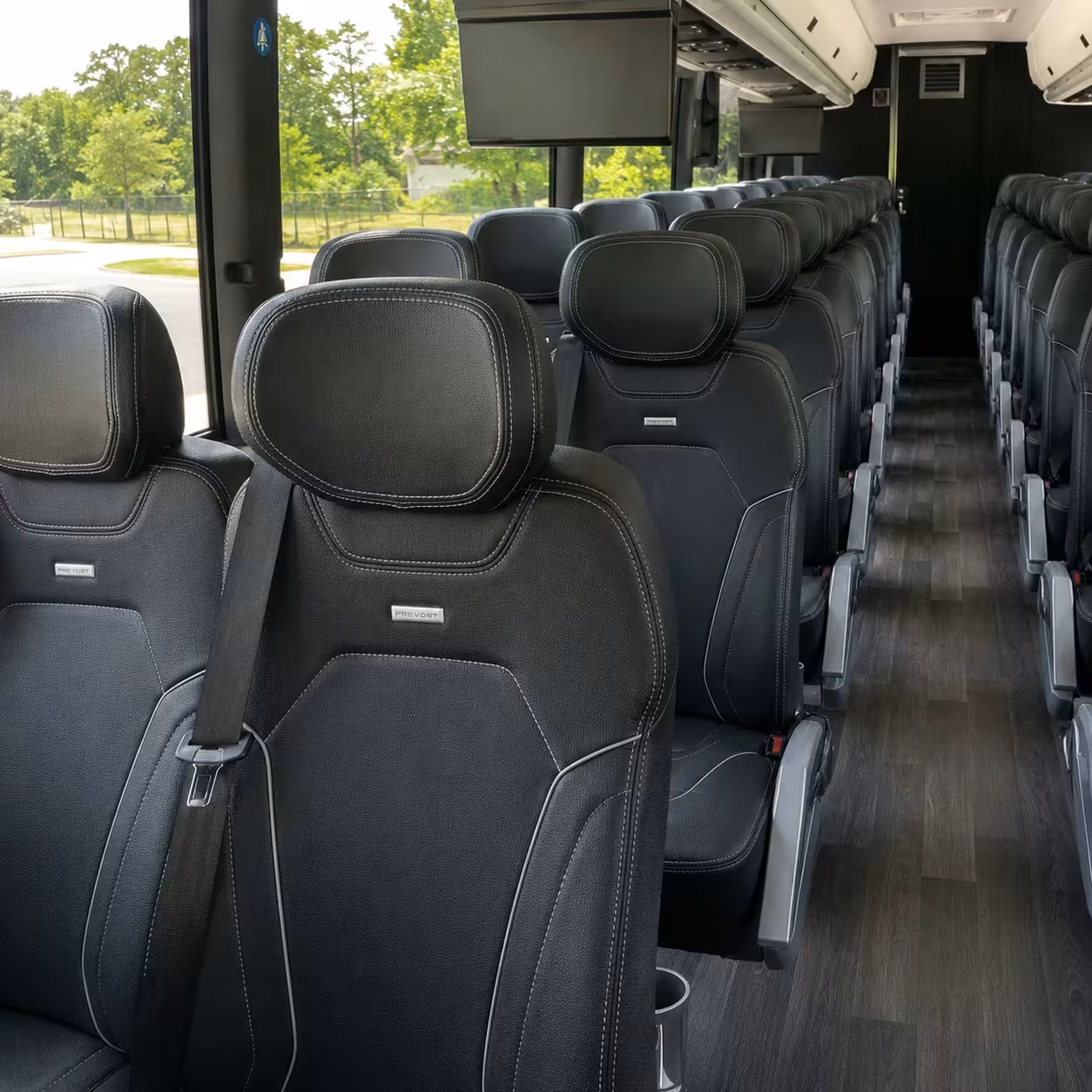 alhambra charter bus rental interior